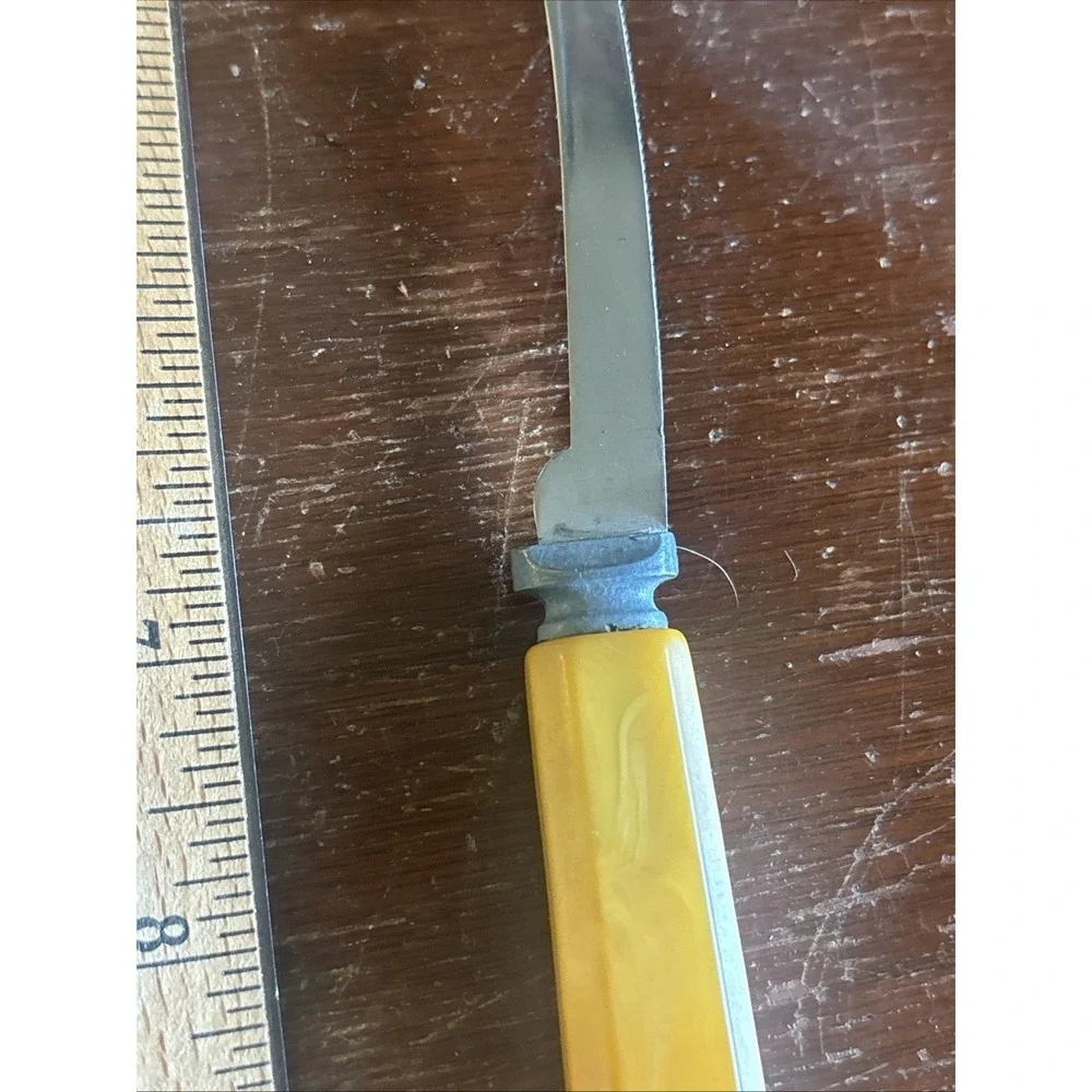 Henry's Stainless Butterscotch Bakelite Handle Tomato/Steak Knife Vintage